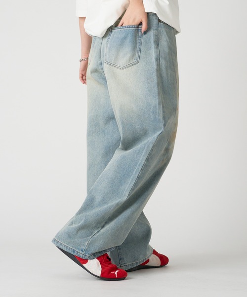 kutir(クティール)の「ASSORT DESIGN TUCK WIDE DENIM PANTS/アソートデザインタックワイドデニムパンツ(デニムパンツ・メンズ・ダークブラック/ブラック/インディゴブルー/ブラック系/ブルー系・LARGE/MEDIUM/SMALL)」の8枚目の写真