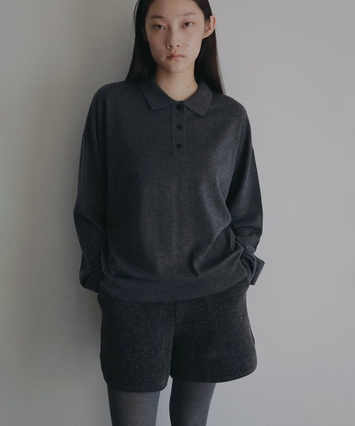 anuke/アンヌーク】Highgauge Polo Tops/ハイゲージポロトップス