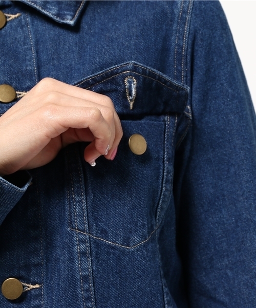 Chico(チコ)の「デニムGジャン(デニムジャケット・レディース・ネイビー/ブルー・FREE)」の6枚目の写真