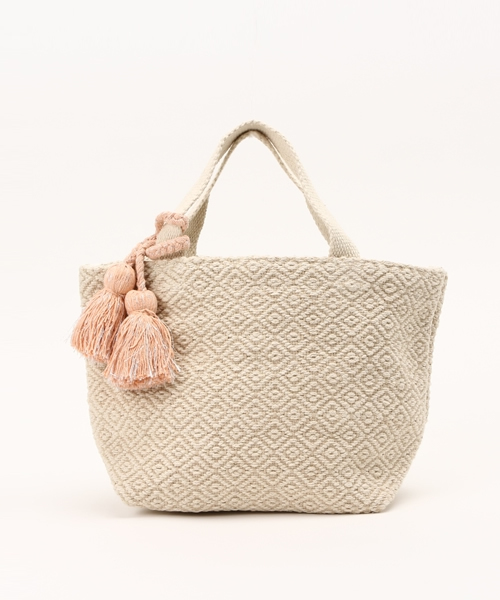 Lilas Campbell（リラキャンベル）の「＿Lilas Campbell　toto bag diamond（ハンドバッグ・レディース・アイボリー/ブラック/グリーン・FREE）」の2枚目の写真