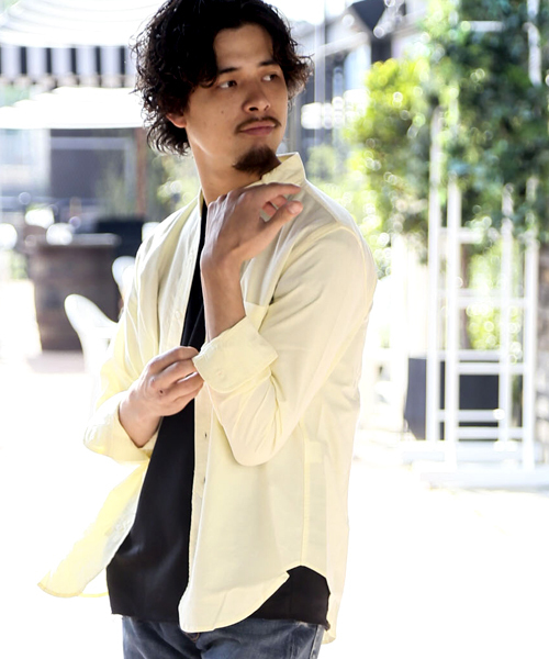 Denime(ドゥニーム)の「オックスフォード バンドカラーシャツ/OXFORD SHIRT(シャツ/ブラウス・メンズ・サックスブルー/ホワイト/イエロー・LARGE/X-LARGE/MEDIUM)」の14枚目の写真