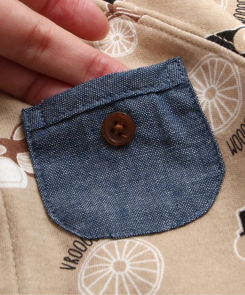 apres les cours（アプレレクール）の「vintage car カバーオール（ロンパース・キッズ・オフホワイト/ベージュ・70/60/80）」の7枚目の写真