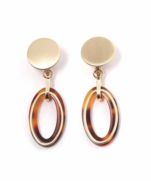 LEPSIM(レプシィム)の「マーブルラウンドクリップ 751410(イヤリング・レディース・オレンジ/ブラウン・ONE SIZE)」の3枚目の写真