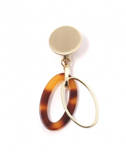 LEPSIM(レプシィム)の「マーブルラウンドクリップ 751410(イヤリング・レディース・オレンジ/ブラウン・ONE SIZE)」の4枚目の写真