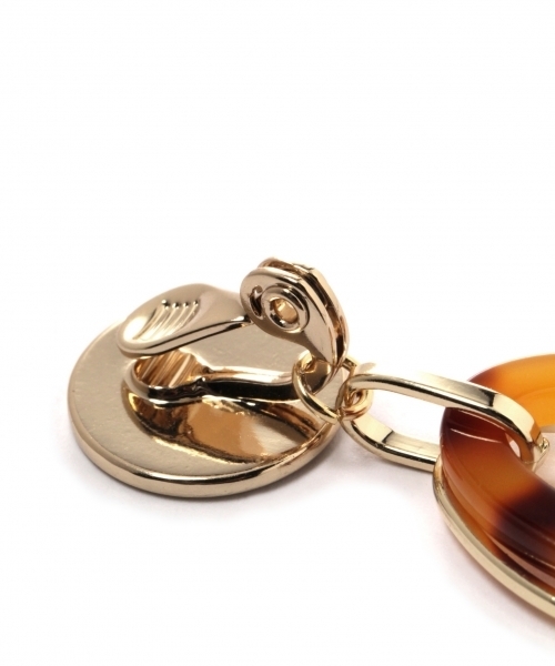 LEPSIM(レプシィム)の「マーブルラウンドクリップ 751410(イヤリング・レディース・オレンジ/ブラウン・ONE SIZE)」の5枚目の写真