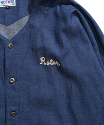 Rotar ローター ノーカラー デニムシャツ 鯉口 日本製 Denim L ROTAR ローター 日本製 ノーカラー 鯉口 長袖 デニム シャツ M