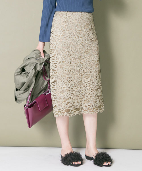 URBAN RESEARCH（アーバンリサーチ）の「カラーレースタイトスカート（スカート・レディース・パープル系その他/グリーン/ベージュ・38/36）」の12枚目の写真