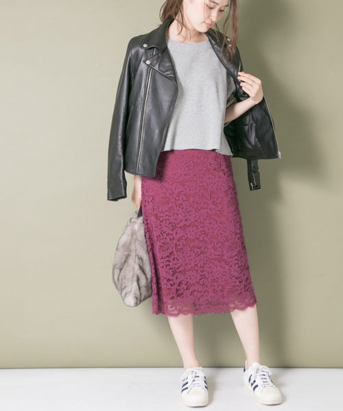 URBAN RESEARCH（アーバンリサーチ）の「カラーレースタイトスカート（スカート・レディース・パープル系その他/グリーン/ベージュ・38/36）」の17枚目の写真