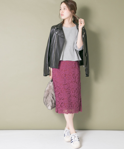 URBAN RESEARCH（アーバンリサーチ）の「カラーレースタイトスカート（スカート・レディース・パープル系その他/グリーン/ベージュ・38/36）」の18枚目の写真