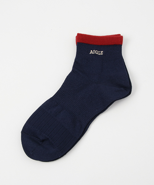 AIGLE（エーグル）の「ワクロスショートソックス（ソックス/靴下・レディース・ブラック/カーキ/ネイビー/オフホワイト/ダークネイビー/グレー/ダークブルー・MEDIUM/LARGE）」の6枚目の写真