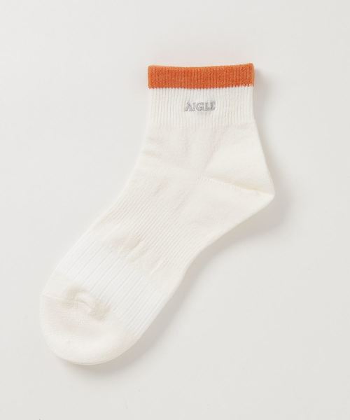 AIGLE（エーグル）の「ワクロスショートソックス（ソックス/靴下・レディース・ブラック/カーキ/ネイビー/オフホワイト/ダークネイビー/グレー/ダークブルー・MEDIUM/LARGE）」の2枚目の写真