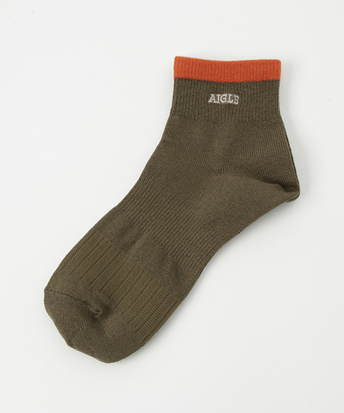 AIGLE（エーグル）の「ワクロスショートソックス（ソックス/靴下・レディース・ブラック/カーキ/ネイビー/オフホワイト/ダークネイビー/グレー/ダークブルー・MEDIUM/LARGE）」の5枚目の写真