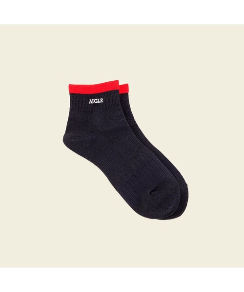 AIGLE（エーグル）の「ワクロスショートソックス（ソックス/靴下・レディース・ブラック/カーキ/ネイビー/オフホワイト/ダークネイビー/グレー/ダークブルー・MEDIUM/LARGE）」の7枚目の写真