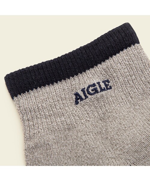 AIGLE（エーグル）の「ワクロスショートソックス（ソックス/靴下・レディース・ブラック/カーキ/ネイビー/オフホワイト/ダークネイビー/グレー/ダークブルー・MEDIUM/LARGE）」の9枚目の写真