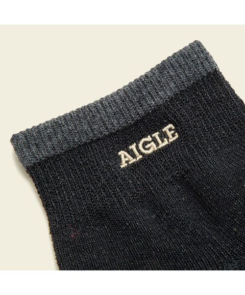 AIGLE（エーグル）の「ワクロスショートソックス（ソックス/靴下・レディース・ブラック/カーキ/ネイビー/オフホワイト/ダークネイビー/グレー/ダークブルー・MEDIUM/LARGE）」の10枚目の写真