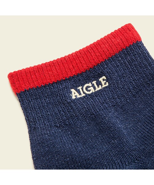 AIGLE（エーグル）の「ワクロスショートソックス（ソックス/靴下・レディース・ブラック/カーキ/ネイビー/オフホワイト/ダークネイビー/グレー/ダークブルー・MEDIUM/LARGE）」の12枚目の写真