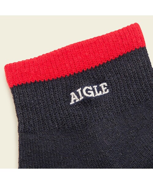 AIGLE（エーグル）の「ワクロスショートソックス（ソックス/靴下・レディース・ブラック/カーキ/ネイビー/オフホワイト/ダークネイビー/グレー/ダークブルー・MEDIUM/LARGE）」の13枚目の写真