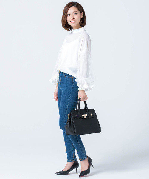 Edit Sheen（エディットシーン）の「スカーフ付きハンドバッグBig（ハンドバッグ・レディース・ブラック/グレー/ピンク/モカ・FREE）」の15枚目の写真