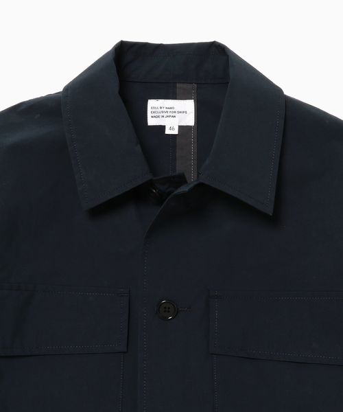 【美品】スティルバイハンド 別注ノーカラージャケット ネイビー 46 美品】スティルバイハンド 別注ノーカラージャケット ネイビー