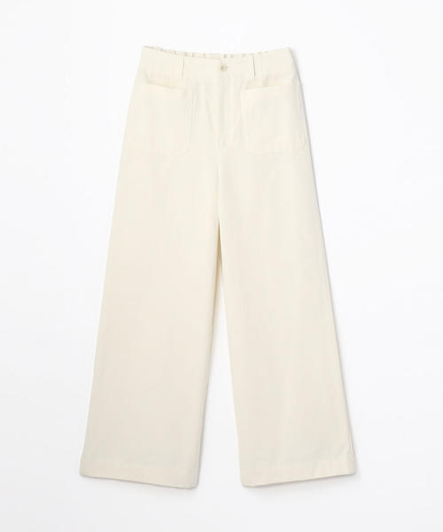 GALERIE VIE リネン セミワイドクロップドパンツ 総柄 S~M 極美品 ☆GALERIE VIE コットンリネンストレッチセミワイドクロップド