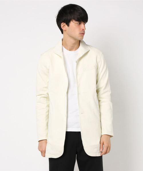 VENCEEXCHANGE（ヴァンスエクスチェンジ）の「ストレッチデニムチェスターコート（チェスターコート・メンズ・ホワイト/ブルー・MEDIUM/LARGE/X-LARGE）」の6枚目の写真