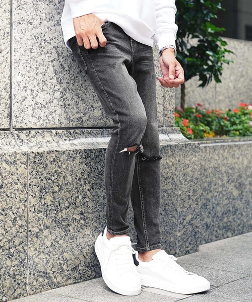 jiggys shop(ジギーズショップ)の「ストレッチスキニーパンツ デニム & ダメージデニム アンクルパンツ(デニムパンツ・メンズ・ブルー系その他6/ブラック系その他/グレー系その他/ブルー系その他/ブラック系その他2/グレー系その他2/ブルー系その他2/ブルー系その他3/ブルー系その他4/ブルー系その他5/ホワイト系その他/ホワイト系その他2/その他2/その他3/その他1/ブラック系その他3/グレー系その他3/ホワイト系その他3/その他9/ワンウォッシュ/その他4/その他5/その他6/その他7/その他8/ブラック系その他4/ブラック系その他5/ブラック系その他6・X-LARGE/LARGE/MEDIUM/SMALL)」の5枚目の写真