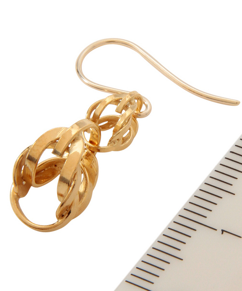 COCOSHNIK ONKITSCH(ココシュニックオンキッチュ)の「バスケットチェーン2連 フックピアス (K10フック)(ピアス(両耳用)・レディース・イエローゴールド・00)」の4枚目の写真