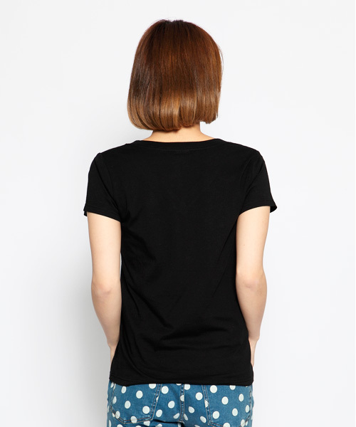 X-girl（エックスガール）の「BASIC V-NECK TEE（Tシャツ/カットソー・レディース・ホワイト/ブラック/チャコールグレー/ピンク・1/2）」の6枚目の写真