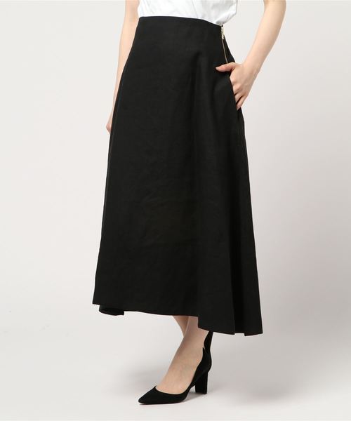 un dix cors（アンディコール）の「リネンロングスカート（スカート・レディース・ベージュ/ブラック/オレンジ・ﾌﾘ-）」の6枚目の写真