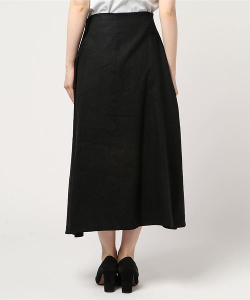 un dix cors（アンディコール）の「リネンロングスカート（スカート・レディース・ベージュ/ブラック/オレンジ・ﾌﾘ-）」の5枚目の写真