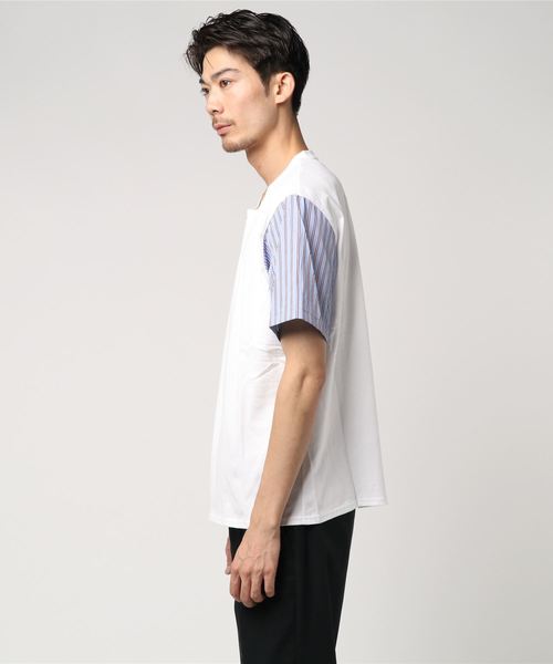 DISCOVERED(ディスカバード)の「【DISCOVERED】Striped shirt(Tシャツ/カットソー・メンズ・ブラック/ホワイト・1/2)」の4枚目の写真