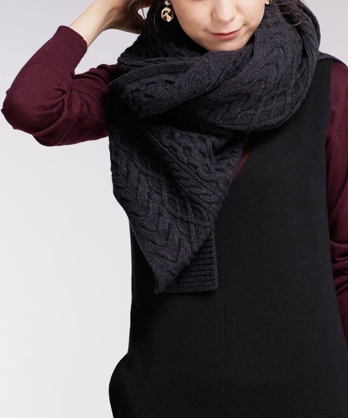 Nano Universe ナノユニバース の ハニカムケーブルニットマフラー マフラー Wear