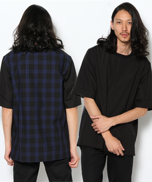 MIDWEST（ミッドウエスト）の「DIET BUTCHER SLIM SKIN×MIDWEST 別注チェックプリントシャツ（シャツ/ブラウス・メンズ・ホワイト/ブラック・FREE）」の2枚目の写真