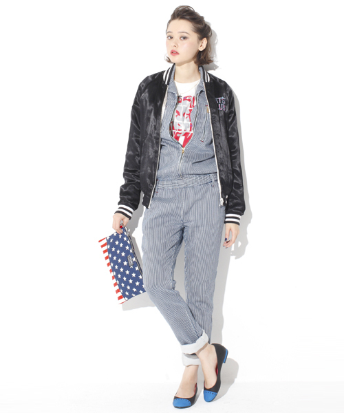 X-girl(エックスガール)の「EMBROIDERY RVS JUMPER(ブルゾン・レディース・ブラック/ブルー・1/2)」の17枚目の写真