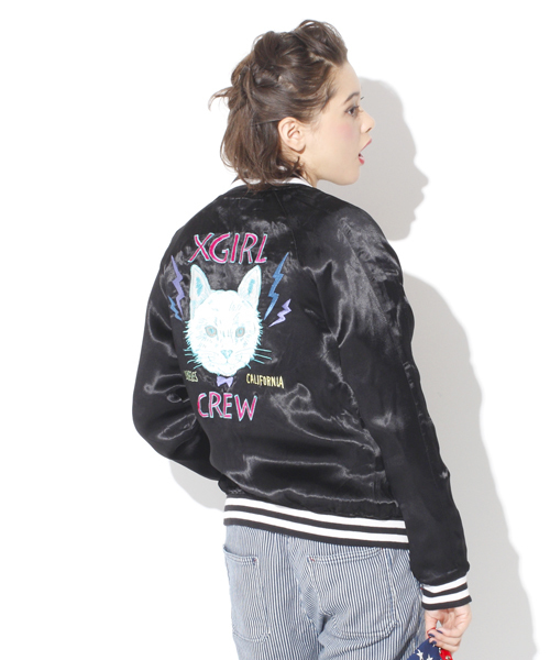 X-girl(エックスガール)の「EMBROIDERY RVS JUMPER(ブルゾン・レディース・ブラック/ブルー・1/2)」の18枚目の写真