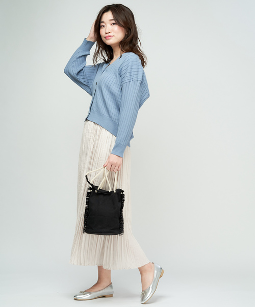 DISCOAT（ディスコート）の「リブカーディガン（カーディガン/ボレロ・レディース・ネイビー/レッド/サックスブルー/グリーン/ブラック系その他/オフホワイト/ライトグレー・ﾌﾘ-）」の21枚目の写真