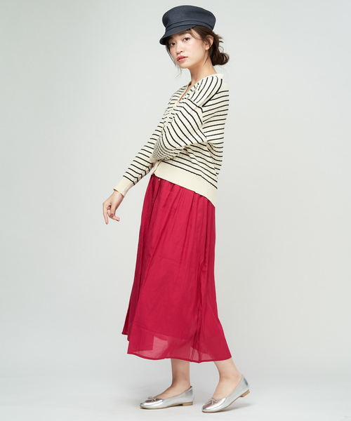 DISCOAT（ディスコート）の「リブカーディガン（カーディガン/ボレロ・レディース・ネイビー/レッド/サックスブルー/グリーン/ブラック系その他/オフホワイト/ライトグレー・ﾌﾘ-）」の10枚目の写真