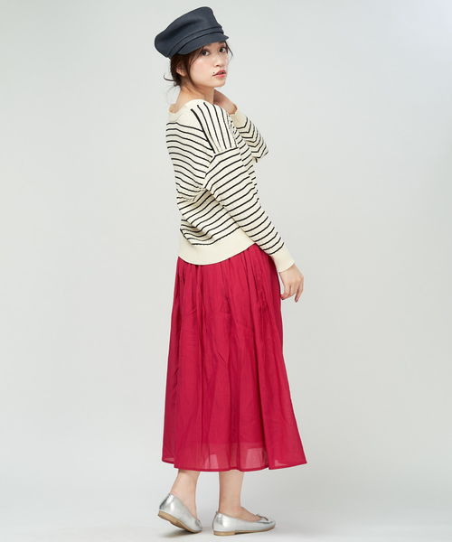 DISCOAT（ディスコート）の「リブカーディガン（カーディガン/ボレロ・レディース・ネイビー/レッド/サックスブルー/グリーン/ブラック系その他/オフホワイト/ライトグレー・ﾌﾘ-）」の11枚目の写真