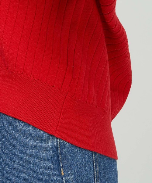DISCOAT（ディスコート）の「リブカーディガン（カーディガン/ボレロ・レディース・ネイビー/レッド/サックスブルー/グリーン/ブラック系その他/オフホワイト/ライトグレー・ﾌﾘ-）」の20枚目の写真