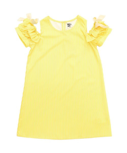 Bee des Bee（ビーデスビー）の「袖フリル×リボン肩あき半袖ワンピ（ワンピース・キッズ・ストライプ/チェック/インディゴブルー/イエロー系その他/ローズ/ラベンダー/ブルー/ブルー系その他/ピンク/イエロー・90cm/100cm/110cm/120cm/130cm/140cm/150cm）」の17枚目の写真
