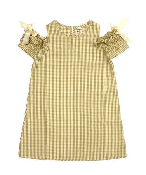 Bee des Bee（ビーデスビー）の「袖フリル×リボン肩あき半袖ワンピ（ワンピース・キッズ・ストライプ/チェック/インディゴブルー/イエロー系その他/ローズ/ラベンダー/ブルー/ブルー系その他/ピンク/イエロー・90cm/100cm/110cm/120cm/130cm/140cm/150cm）」の13枚目の写真