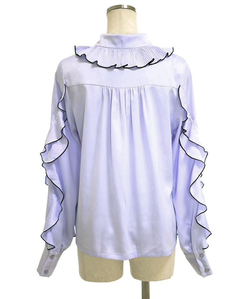 lissi Boutique（リージーブティック）の「襟袖フリル付きシャツ（シャツ/ブラウス・レディース・ライトパープル/ホワイト/ピンク・FREE）」の11枚目の写真