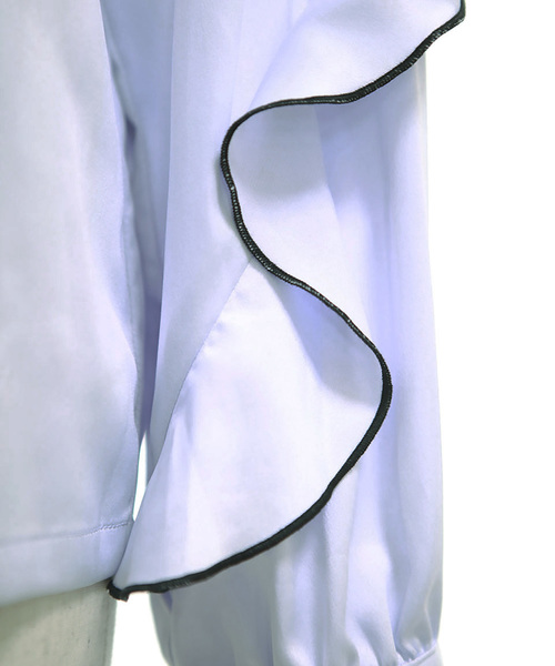 lissi Boutique（リージーブティック）の「襟袖フリル付きシャツ（シャツ/ブラウス・レディース・ライトパープル/ホワイト/ピンク・FREE）」の12枚目の写真