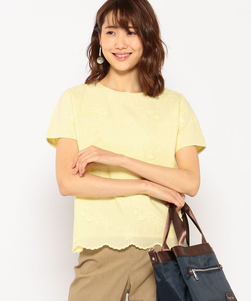 DECOY SINCE 1981(デコイシンスイチキュウハチイチ)の「◇カタログ掲載◇刺しゅうプルオーバー(Tシャツ/カットソー・レディース・ホワイト/ネイビー/イエロー・LL/M size/L size)」の8枚目の写真