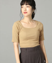 LOWRYS FARM | スクエアリブタイトＳＳ　837871(Tシャツ/カットソー)