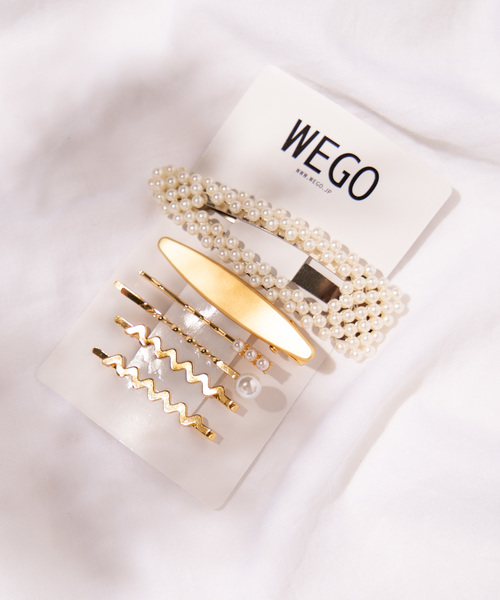 WEGO(ウィゴー)の「WEGO/【6点セット】パールセットピン(ヘアピン)」|ホワイト