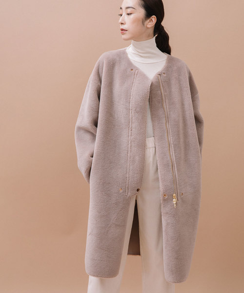 MARECHAL TERRE(マルシャルテル)の「リバーシブルビックシルエットムートンコート(ムートンコート・レディース・ブラック/ブラウン/カーキ/モカ・SMALL/MEDIUM)」の3枚目の写真