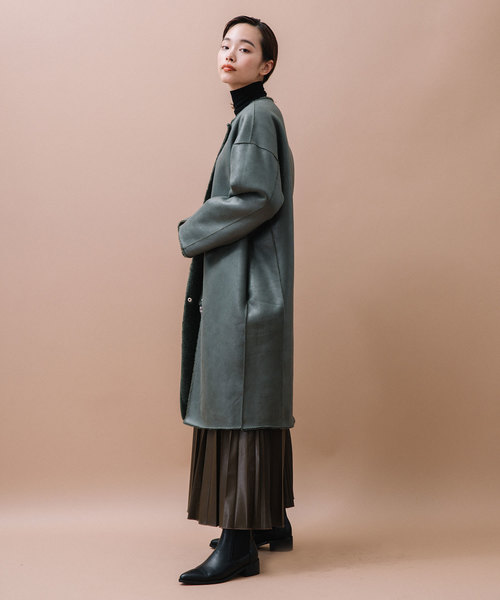 MARECHAL TERRE(マルシャルテル)の「リバーシブルビックシルエットムートンコート(ムートンコート・レディース・ブラック/ブラウン/カーキ/モカ・SMALL/MEDIUM)」の17枚目の写真