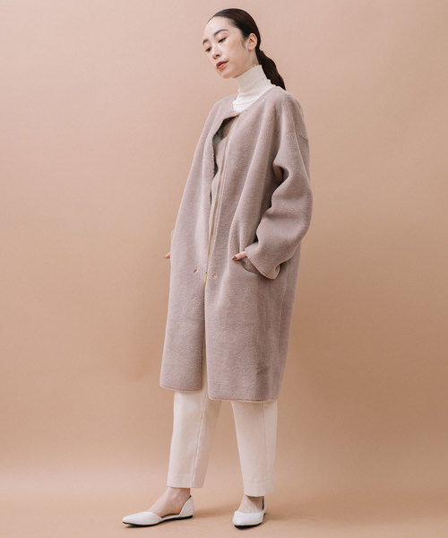 MARECHAL TERRE(マルシャルテル)の「リバーシブルビックシルエットムートンコート(ムートンコート・レディース・ブラック/ブラウン/カーキ/モカ・SMALL/MEDIUM)」の13枚目の写真