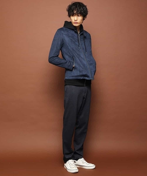 MK MICHEL KLEIN HOMME （エムケーミッシェルクランオム）の「ライダースブルゾン / ポンチスエード（ライダースジャケット・メンズ・チャコールグレー/ベージュ/ネイビー・46/48/51）」の4枚目の写真